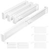 Ravytha Organizer Armadio o Desktop, Divisori per Cassetti Regolabili, Separatori per Cassetti, Separatore Divisore, per Cucina, Bagno, Camera da Letto, Cassettiera, Ufficio (bianco)