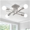 WTUOING Lampadario Soggiorno Industriale, 4 Luci Plafoniera Soffitto Vintage, E27 Moderne Sputnik Lampada da Soffitto per Soggiorno, Camera da Letto, Cucina, Sala da Pranzo, Salotto