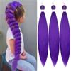 ACUTEBAO Easy Crochet Braid Hair Purple Pre-Stretched Braiding Hair 32 Inch 3 Packs Hot Water Setting Soft Synthetic Braiding Hair for Twist Senegalese Crochet Hair (Purple, 32 inch (Pack of 3))