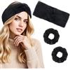 Kiiwah Fascia Capelli Invernale da Donna e Scrunchies per Capelli, Invernali Elastiche Fasce per Capelli Maglia Caldo da Donna e Ragazze