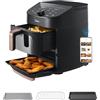 Midea 10 in 1 Friggitrice ad Aria Verticale Doppia Zona, 11L Wifi Air Fryer con 2 Cassetti 5L & 6L, Componenti Antiaderenti Lavabili in Lavastoviglie, compatibile con App, 2400W