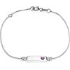 Aka Gioielli® - Bracciale Ragazza Argento 925 con Piccola Targhetta per Incisione Nome e Cuore Rosa