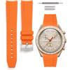 HORACE Cinturino universale per orologio in silicone liquido 20mm - Compatibile Omega x Swatch MoonSwatch - Kit di montaggio incluso (Arancio/Cuciture Arancio)