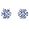 Swarovski Magic Orecchini a Lobo, Gioielli Versatili con Zirconia Grigio-Blu Swarovski, Forma a Fiocco di Neve, Placcatura in Tonalità Rodio, 1 x 1 cm, peso (singolo orecchino) 1,4 g