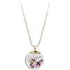 Gioielli Botanici Collana Erica in Acciaio Inox Oro, Ampolla in Vetro con Fiori Naturali