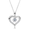 aomoso Collana da donna Moissanite, a forma di cuore, con certificato, in argento Sterling 925, colore D, qualità VVS1, a crimpatura delicata, lunghezza catena 45 cm, adatta per: festa/viaggio/matrimonio