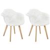 HOME DECO FACTORY,HD0062, Set di 2 Poltrone Scandinave Patchwork Bianche, Patchwork, Mobili, Seduta, Sedia Poltrona da Tavolo, 64x85,4x59,5 cm, altezza seduta 47,8 cm, Beige Marrone