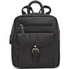 J. Wilson London J Wilson London - Zaino da donna in pelle per donna e ragazza, stile casual, Nero vintage. (Nero) - .