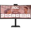 AOC MONITOR AOC LCD CURVED VA 120Hz 34 WIDE CU34E4CW 4ms MM WQHD 3500:1 BLACK REG.ALT. 2xHDMI DP 2xUSB-C HUB USB WEBCAM Fino:30/11 - CU34E4CW