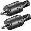 PerfectHD Spina per Altoparlante Con Attacco a Vite, Protezione Antipiega Dritta, 2,2 mm, Adattatore Audio, Connettore, Colore Nero, 2 Pezzi