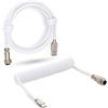 Twozoh Cavo Spirale tastiera USB C, Intrecciato staccabile Aviator doppio manicotto Type C Cavi tastiera meccanica (Bianco)