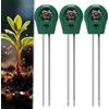 KBIBCK 3 Pezzi 3 in 1 Misuratore di Umidità, Misuratore pH Terreno, Igrometro per Piante, 3 in 1 Tester per Misuratore di Umidità Luce pH Dell'acidità Delle Piante per Giardino, Prato Fattoria (Verde)