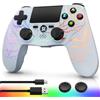CHENGDAO Controller per PS4, Controller Senza Fili per PlayStation 4/Pro/Slim, Telecomando con Luce RGB Regolabile, Batteria da 1000mAh, Sensore di Movimento a 6 Assi, Vibrazione Doppia, Jack Audio da 3.5mm