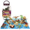 ColorBaby Animal World 39321 - Cubo Dinosauri, 30 pezzi, tappeto mappa inglese, figure realistiche animali preistorici, gioco simbolico, set educativo, divertimento e apprendimento + 3 anni