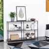 HDANI Tavolo Consolle in Metallo con 3 Ripiani di Stoccaggio (Nero, 120x30x80cm)