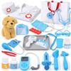 JOYSINTOY Valigetta Medica per Bambini Dai 3 Anni in su, con Cane in Peluche, Stetoscopio, Borsa Medica e Camice Medico, Giocattolo Veterinario, Regalo per Ragazzi e Ragazze, Giochi di Ruolo