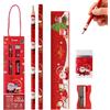Ourdort Set Regalo di Cancelleria Natalizia 5 Pezzi, Set di Matite Natalizie HB, con 2 Matita, Temperamatite, Righelli e Gomme, Regalo di Natale Compleanno
