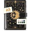 SKYDUE Raccoglitore A5, raccoglitore ad anelli A5 in similpelle, raccoglitore A5 a 6 anelli ricaricabile, copertina per raccoglitore A5 economica (carta interna non inclusa), organizer A5 per ufficio