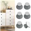 Elistonie Morandi - Confezione da 6 pomelli autoadesivi in alluminio, colore grigio scuro, per cassetti, senza foratura, per armadietti, specchi, armadi, cassettiere, finestre