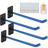 MHHO-WG Porta Gomme Auto da garage,Supporto per pneumatici da parete in 4 pezzi, grande gancio per garage, blu, adatto per tubi da giardino, sedie pieghevoli e scale