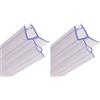HNNHOME® Guarnizione sigillante per box doccia e parete della vasca da bagno, per porte a vetri dritte o curve, in plastica gommata, compatibile con vetro spesso 4-6 mm, 2 pezzi, fessura fino a 14 mm