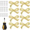Goktvai 8pz Dorato Pomelli per Mobili Forma Fiocco, Rame Fiocco Dorato Pomelli per Mobili Oro con Viti Cacciavite e Rondelle come Casa Cucina Credenza Guardaroba Decorazione da Tirare