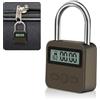 Aoreun Smart Time Lock, Blocco timer in metallo con display LCD, lucchetto timer ricaricabile USB, Blocco tempo massimo 99 ore Viaggio Timer Elettronico Lucchetto di Sicurezza (Marrone)