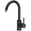 VBChome Rubinetto per lavello da cucina, colore nero, girevole a 360°, in granito screziato, miscelatore monocomando, per cucina e bagno