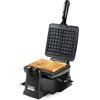 Domo DO9224W - Piastra per Waffle Belga, Rivestimento Antiaderente, 1400 W, Colore: Nero
