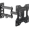 PureMounts Supporto a parete per TV, supporto universale inclinabile e girevole con braccio articolato, max. VESA 200x200 mm, per monitor TV piatti e curvi da 23-43 pollici fino a 30 kg, nero