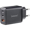 Intenso Power Adapter W65ACC GaN, 65 W, ricarica super veloce, per MacBook, laptop, iPhone, Samsung Galaxy e altro, nero