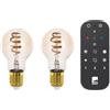 EGLO connect.z Smart Home - Set da 2 lampadine a LED | A60, Matter, E27, ZigBee, controllo via app e vocale con Alexa, telecomando, dimmerabile, bianco caldo-freddo, 7 W, vintage