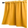 KOUFALL Tende gialle mantovane per finestre, lunghezza 45,7 cm, con tasca per asta, oscuranti, mantovane per finestre primaverili ed estive, per cucina, soggiorno, camera da letto, bagno, oro senape