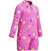 Speedo Long Sleeve Print Zipped One Piece Costume da Bagno per Unisex Bambini, Rosa, 9-12 Anni