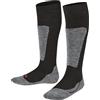 FALKE Active Ski K Kh lana filo funzionale caldi spessi 1 paio, Calzini da sci Unisex - Bambini, Nero Black 3000, 39-42
