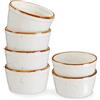 ONEMORE Pirottini in ceramica - 113,4 g, set di 6 tazze da forno - Mini ciotole per budino, soufflé, gelato, bianco crema