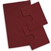 EmporioHome Tappeto 3 Pezzi Bagno Rettangolare in Cotone Scendi Doccia Alta QualitA' Made in Italy (bordeaux)