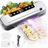 L.StarryIsland 6 in 1 Macchina Sottovuoto Alimenti, 75 KPA Macchina Per Sottovuoto Professionale con Taglierina Incorporata e Modalità Vuoto Esterno, Display Digitale a LED Visibile, 50 Sacchetti Sottovuoto Alimenti