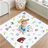 FUNYKICH Tappeto Gioco Bambini Pieghevole 120x120x1 cm,Morbido e Antiscivolo,Tappeto Neonato Gattonamento, per Camera da Letto, Soggiorno, Recinzione,Lavabile in Lavatrice