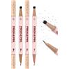 Erinde 2 in 1 Doppia Punta Penna per Lentiggini & Tampone per Lentiggini, Impermeabile e Durevole Freckle Tattoo, con Punta Precisa a 15°, Realistico Tatuaggio Liquido Naturale per Lentiggini #01+02