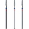 Natury Nails STALEKS PRO by Natury Nails set 3 frese diamantate DUO Cono Red-Blue 2,5 x 8 mm. Cuticole, manicure e pedicure. Forma del cono (grana morbida/media)