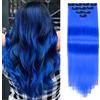PARXITN Extension colorate per capelli, 10 pezzi, 50 cm, blu zaffiro, extension per capelli, per donne e feste, multicolore, sintetiche, per feste di Natale