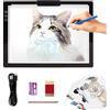 iVAOOZE Pannello luminoso a LED A4 senza fili con supporto innovativo e clip, scatola luminosa ricaricabile a batteria, dimmerabile, 6 livelli di luminosità, diserbo, vinile