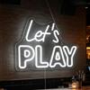 Nordstylee Luce al neon giocosa Let's Play - Arte da parete LED divertente e coinvolgente per sala giochi, stanza dei giochi, camera da letto dei bambini o soggiorno, USB dimmerabile, regalo invitante per
