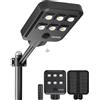 Gefolly G-5000W Lampione Solare Led Esterno con Telecomando, IP67 Impermeabile Lampioni Solari con Sensore di Movimento, 6500K Lampioni da Giardino Esterno per Garage Strada