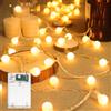 Flaspar Catena luminosa a LED per esterni, 6M 40 LED Bianco Caldo Luci LED a Batteria con timer 6h, luci a sfera, Impermeabile illuminazione natalizia per Giardino, Casa, Feste, Natale, Matrimonio, Feste