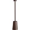 SHOT BOTLIGHTING TAG Lampada da Tavolo LED Ricaricabile con Touch Dimmer|Autonomia25h|Ricarica USB con Base di Ricarica|IP54 per Interni ed Esterni |Design Originale in Alluminio (CORTEN)