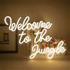 ineonlife Insegna al neon con scritta Welcome to the Jungle bianca a LED per decorazione da parete Lettera USB luminosa per giardino, casa, ingresso, portico, regalo per feste