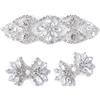 FINGERINSPIRE 3 pezzi 2 stile strass applique per abito da sposa, ferro da stiro/cucire strass Hot Fix applique da cucito per abiti da sposa, copricapo, cintura, scarpe o decorazione di oggetti