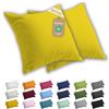 Lavea® Set 2 Federe per Cuscini da Letto 60x60 cm - Copricuscini 100% Cotone Jersey Morbidi e Traspiranti, con Cerniera YKK di Qualità, OEKO-TEX - Giallo sole
